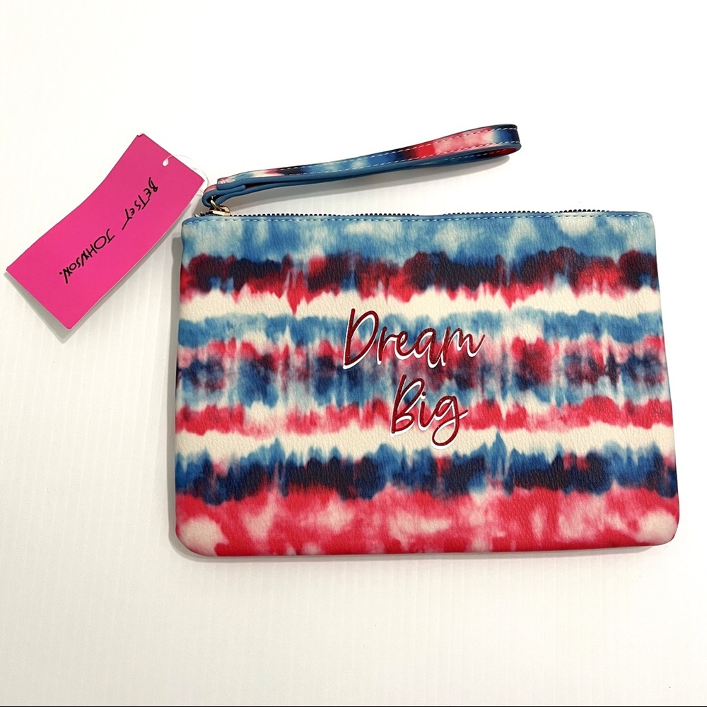 Betsey Johnson DREAM BIG Tie Dye Printed Pouch